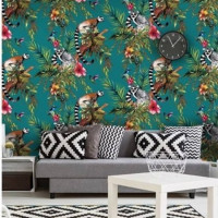 Produktbild för DUTCH WALLCOVERINGS Tapet lemur grön 12402