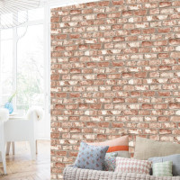 Produktbild för DUTCH WALLCOVERINGS Tapet tegelsten röd EW3102