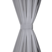 Produktbild för Mörkläggningsgardin med öljetter 270x245 cm grå