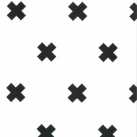 Produktbild för Fabulous World Tapet Cross vit och svart 67104-6