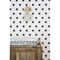 Produktbild för Fabulous World Tapet Cross vit och svart 67104-6