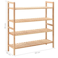 Produktbild för Skohylla massivt valnötsträ 69x26x81 cm