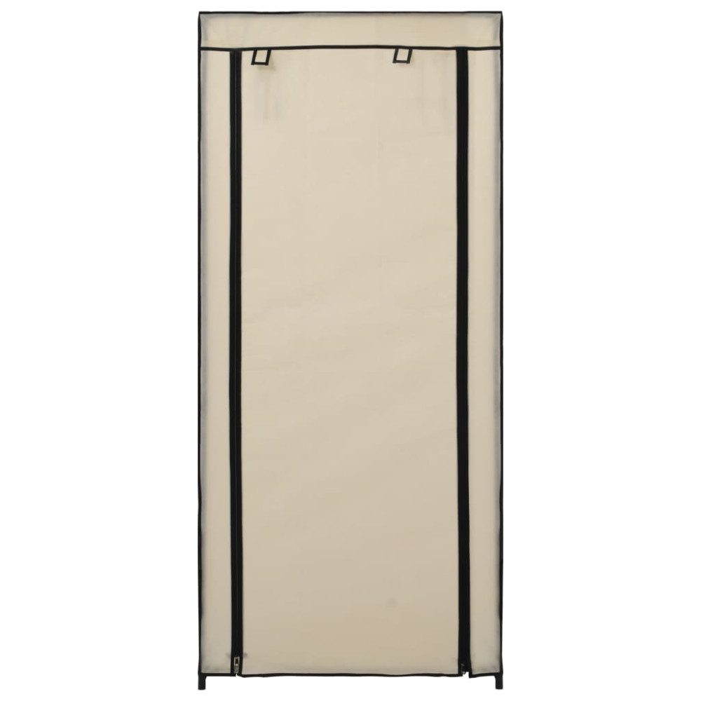 Produktbild för Skoförvaring med överdrag gräddvit 58x28x106 cm tyg