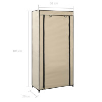 Produktbild för Skoförvaring med överdrag gräddvit 58x28x106 cm tyg