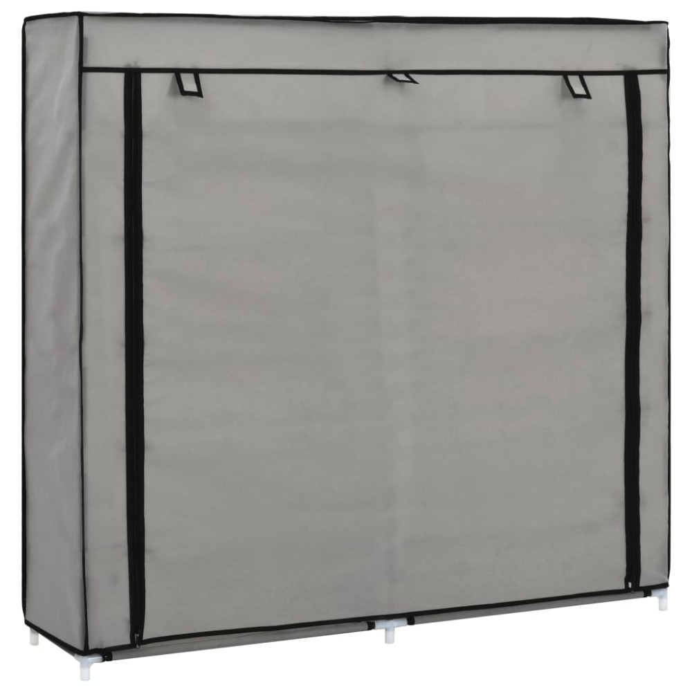 Produktbild för Skoförvaring med överdrag grå 115x28x110 cm tyg