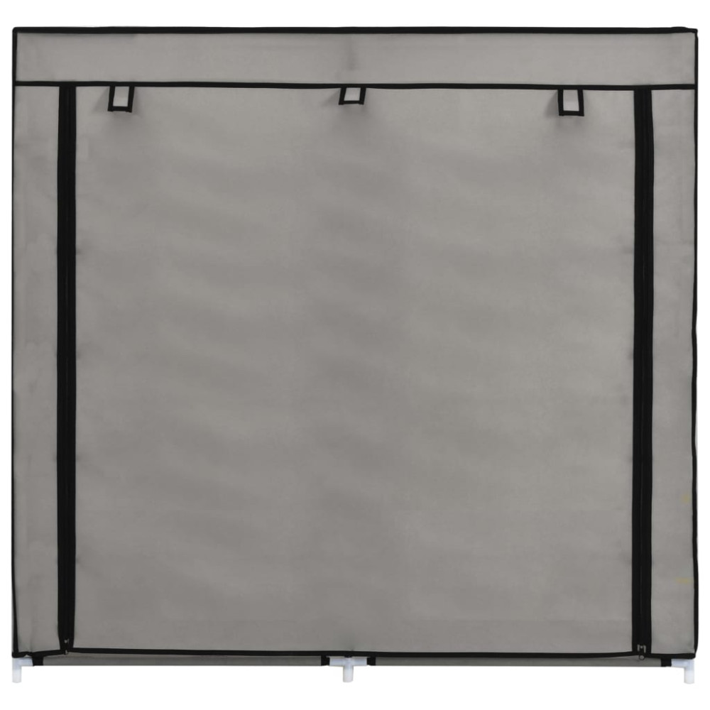 Produktbild för Skoförvaring med överdrag grå 115x28x110 cm tyg