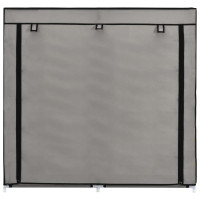 Produktbild för Skoförvaring med överdrag grå 115x28x110 cm tyg