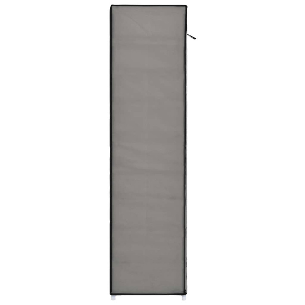 Produktbild för Skoförvaring med överdrag grå 115x28x110 cm tyg