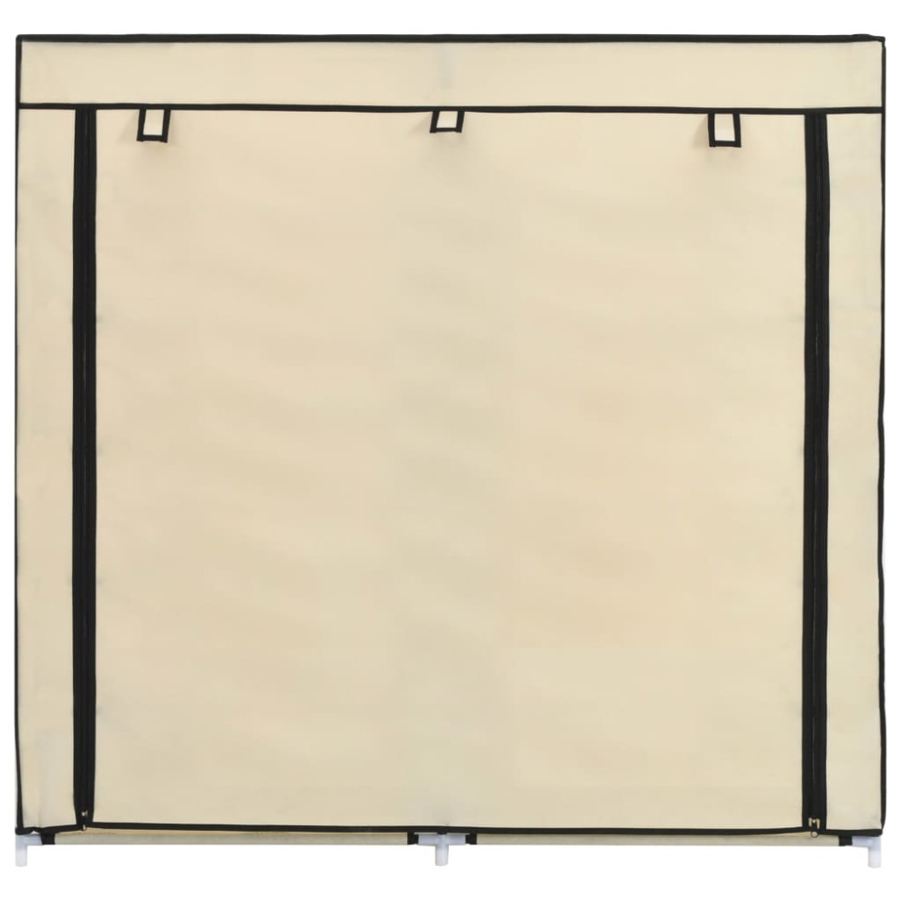 Produktbild för Skoförvaring med överdrag gräddvit 115x28x110 cm tyg