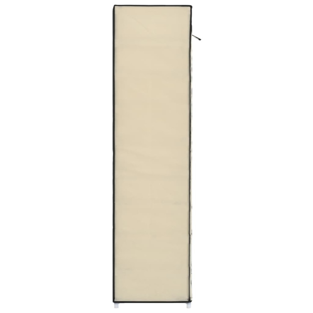 Produktbild för Skoförvaring med överdrag gräddvit 115x28x110 cm tyg