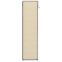 Produktbild för Skoförvaring med överdrag gräddvit 115x28x110 cm tyg