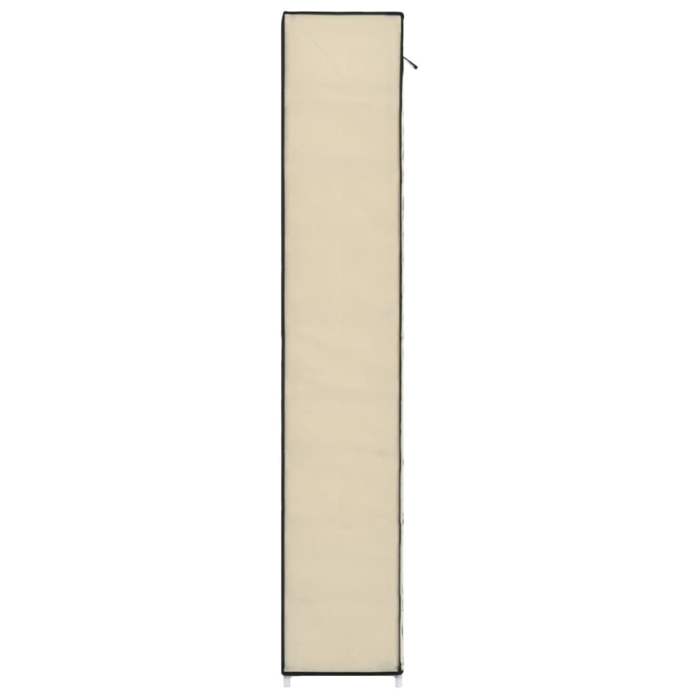 Produktbild för Skoförvaring med överdrag gräddvit 57x29x162 cm tyg