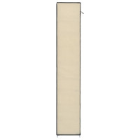 Produktbild för Skoförvaring med överdrag gräddvit 57x29x162 cm tyg