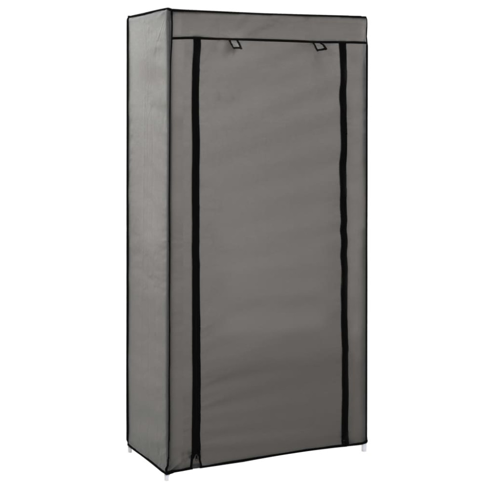 Produktbild för Skoförvaring med överdrag grå 58x28x106 cm tyg