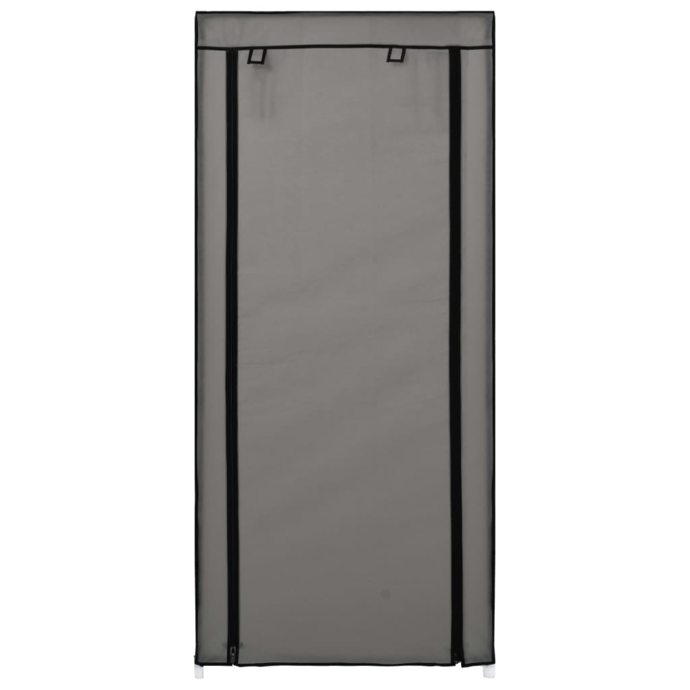 Produktbild för Skoförvaring med överdrag grå 58x28x106 cm tyg