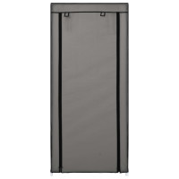 Produktbild för Skoförvaring med överdrag grå 58x28x106 cm tyg