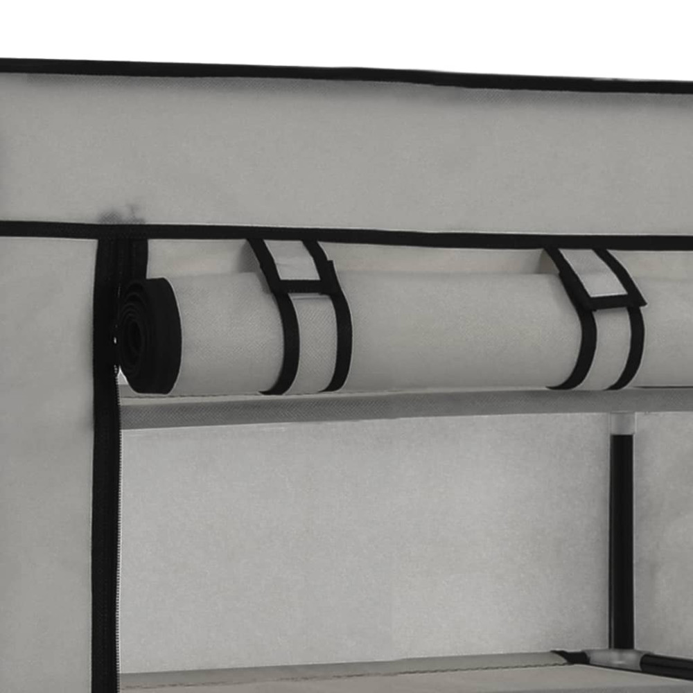 Produktbild för Skoförvaring med överdrag grå 58x28x106 cm tyg