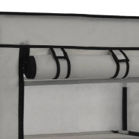 Produktbild för Skoförvaring med överdrag grå 58x28x106 cm tyg