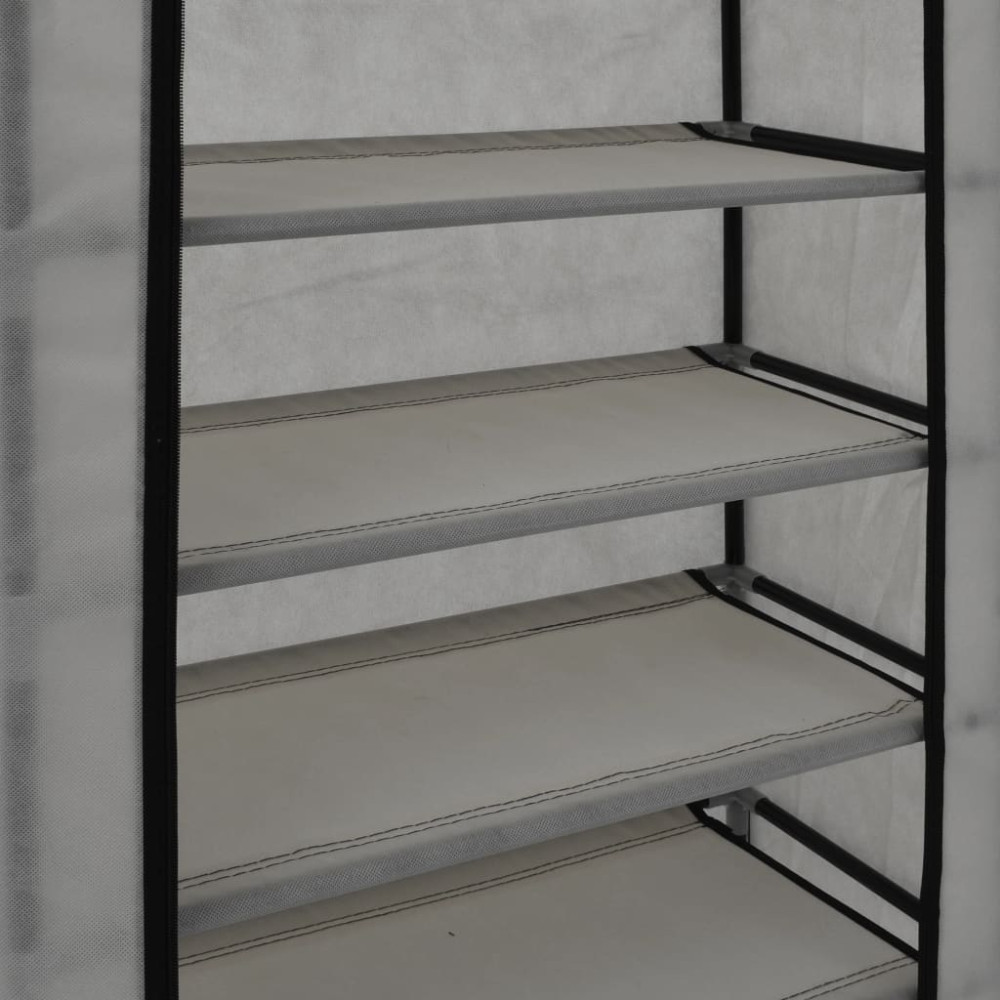 Produktbild för Skoförvaring med överdrag grå 58x28x106 cm tyg