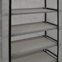 Produktbild för Skoförvaring med överdrag grå 58x28x106 cm tyg