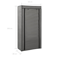 Produktbild för Skoförvaring med överdrag grå 58x28x106 cm tyg