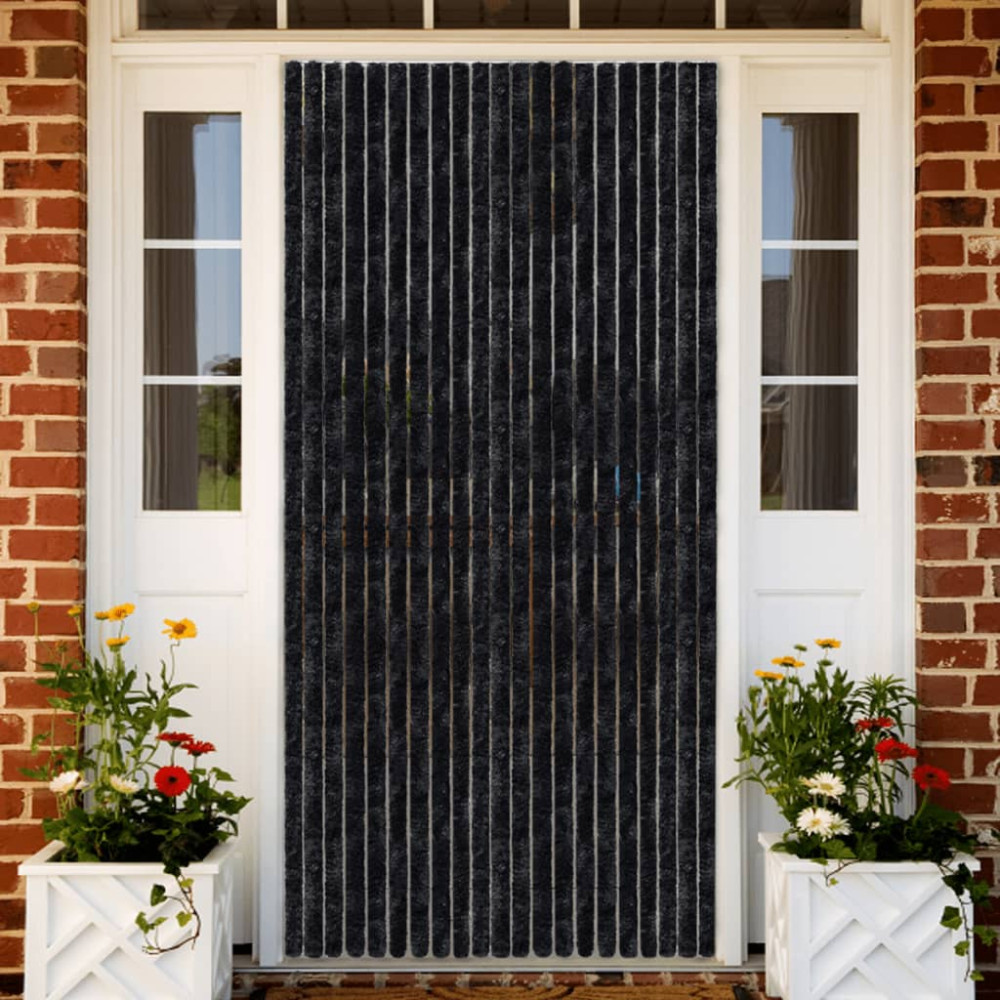 Produktbild för Insektsdraperi antracit 90x220 cm chenille