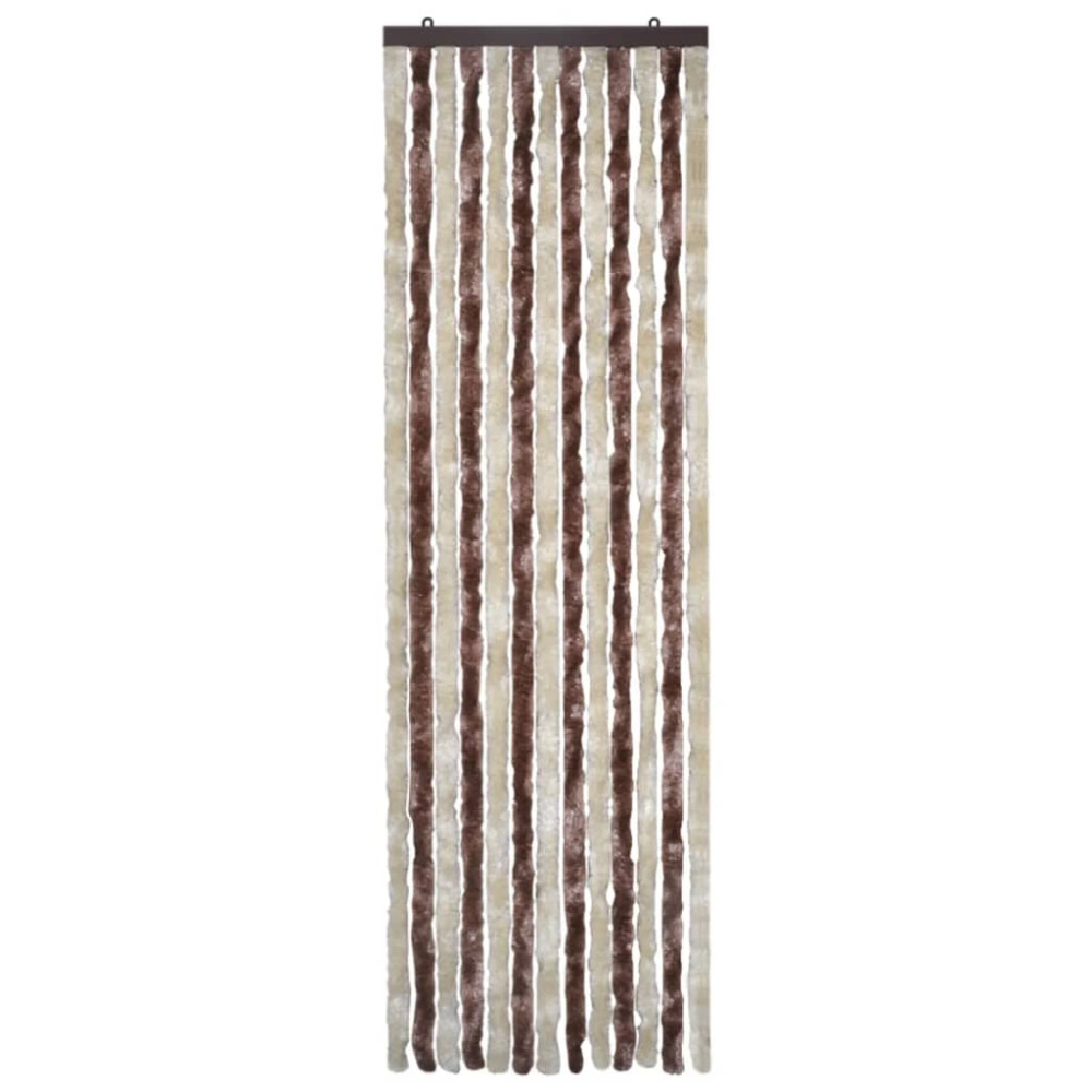 Produktbild för Insektsdraperi beige och ljusbrun 56x185 cm chenille