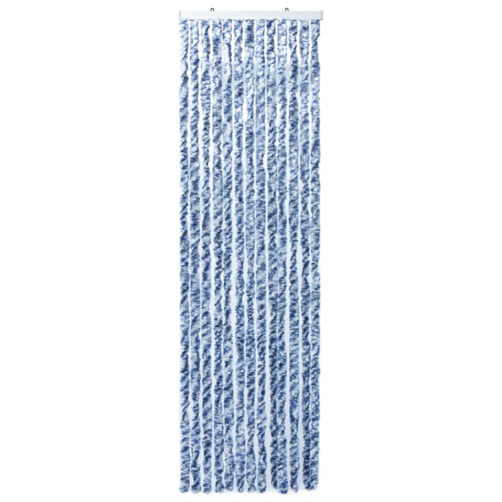 Produktbild för Insektsdraperi blå, vit och silver 56x185 cm chenille