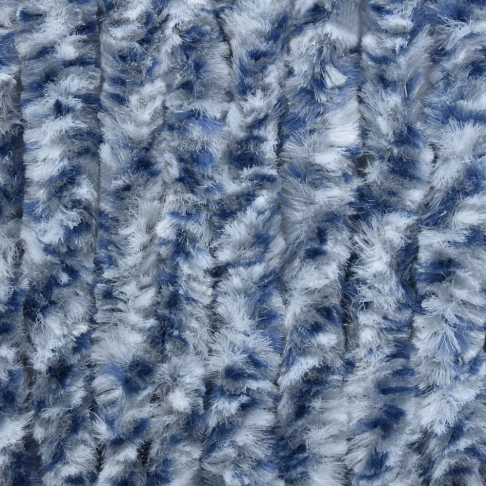 Produktbild för Insektsdraperi blå, vit och silver 56x185 cm chenille