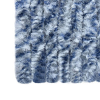 Produktbild för Insektsdraperi blå, vit och silver 56x185 cm chenille