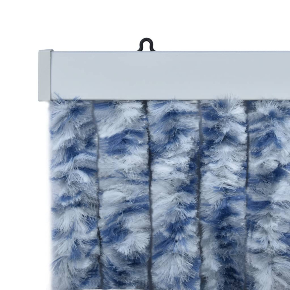 Produktbild för Insektsdraperi blå, vit och silver 100x220 cm chenille