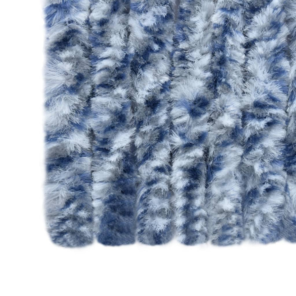 Produktbild för Insektsdraperi blå, vit och silver 100x220 cm chenille