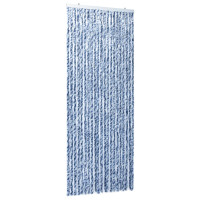 Produktbild för Insektsdraperi blå, vit och silver 90x220 cm chenille