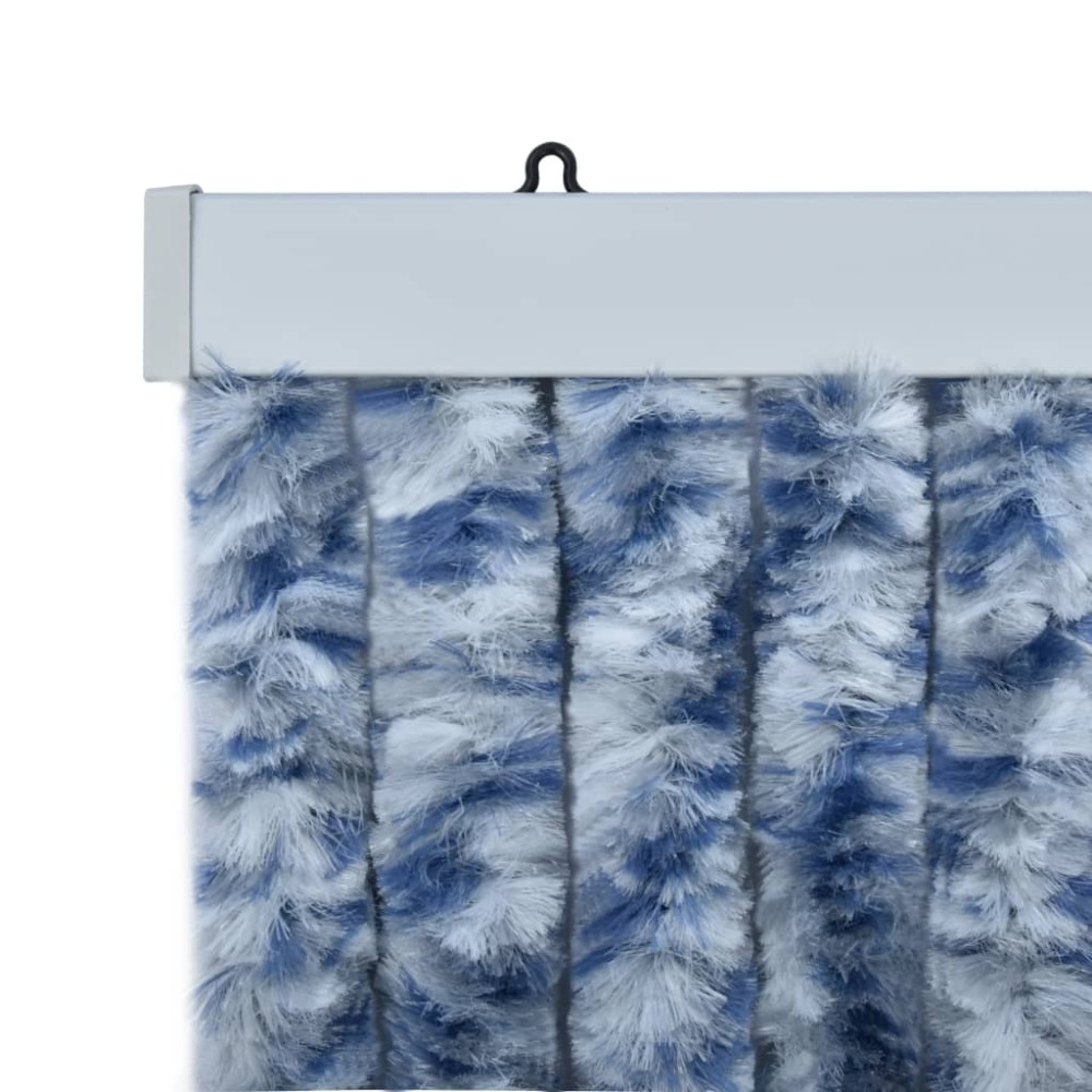 Produktbild för Insektsdraperi blå, vit och silver 90x220 cm chenille