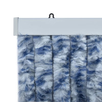 Produktbild för Insektsdraperi blå, vit och silver 90x220 cm chenille