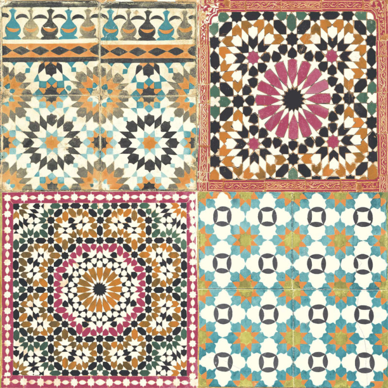 Produktbild för DUTCH WALLCOVERINGS Tapet marockanskt mönster flerfärgad