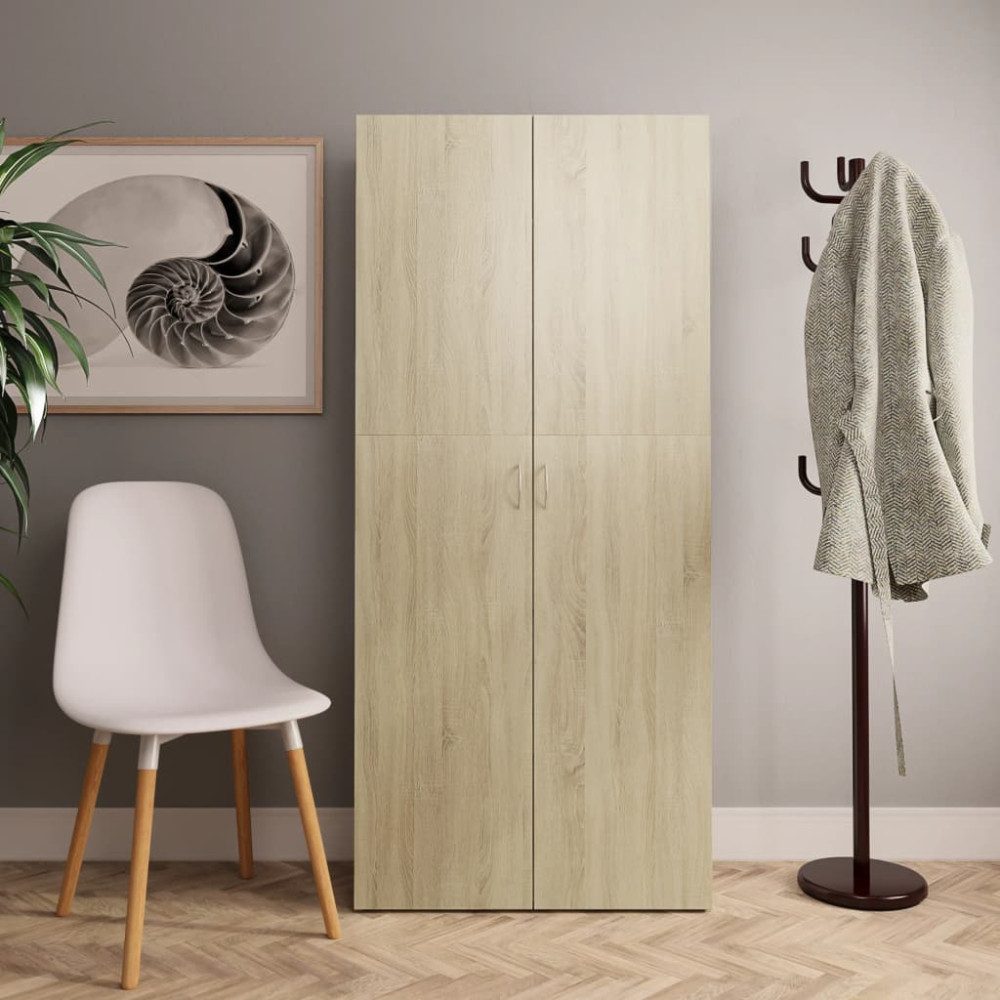 Produktbild för Skoskåp sonoma-ek 80x35,5x180 cm konstruerat trä