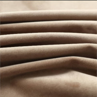 Produktbild för Mörkläggningsgardin med metallringar sammet beige 290x245 cm