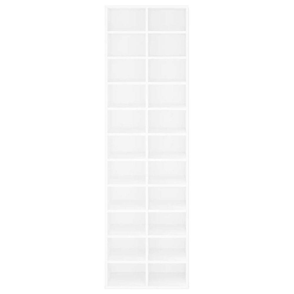 Produktbild för Skoskåp vit 54x34x183 cm konstruerat trä