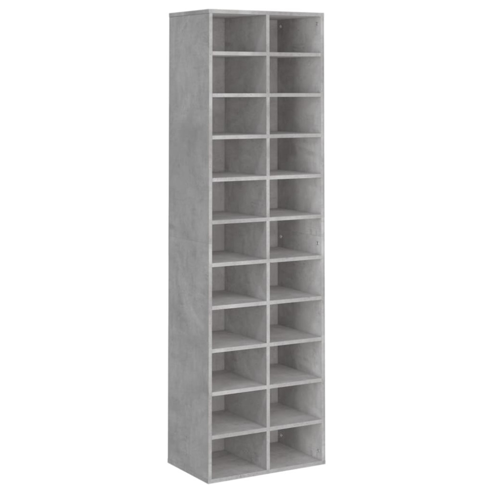 Produktbild för Skoskåp betonggrå 54x34x183 cm konstruerat trä