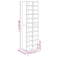 Produktbild för Skoskåp betonggrå 54x34x183 cm konstruerat trä