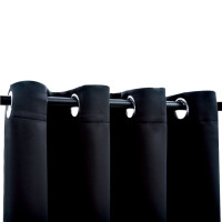Produktbild för Mörkläggningsgardin med metallringar svart 290x245 cm