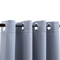 Produktbild för Mörkläggningsgardiner med metallringar 2 st grå 140x175 cm