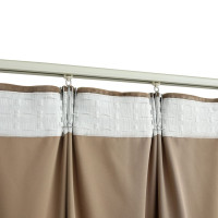 Produktbild för Mörkläggningsgardiner 2 st m. krokar sammet beige 140x175 cm