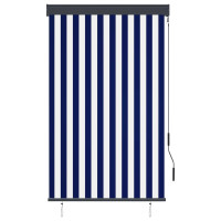Produktbild för Rullgardin utomhus 100x250 cm blå och vit