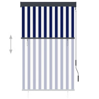Produktbild för Rullgardin utomhus 100x250 cm blå och vit