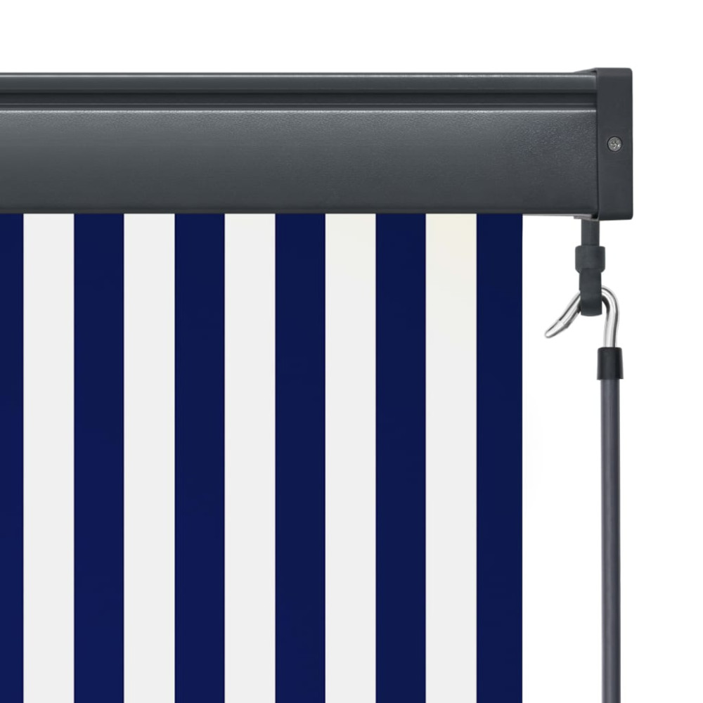 Produktbild för Rullgardin utomhus 100x250 cm blå och vit