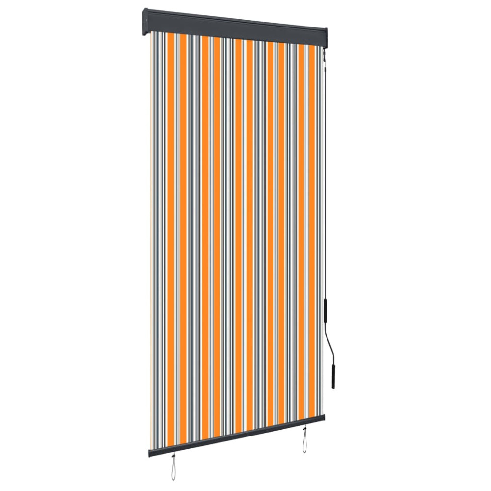 Produktbild för Rullgardin utomhus 100x250 cm gul och blå