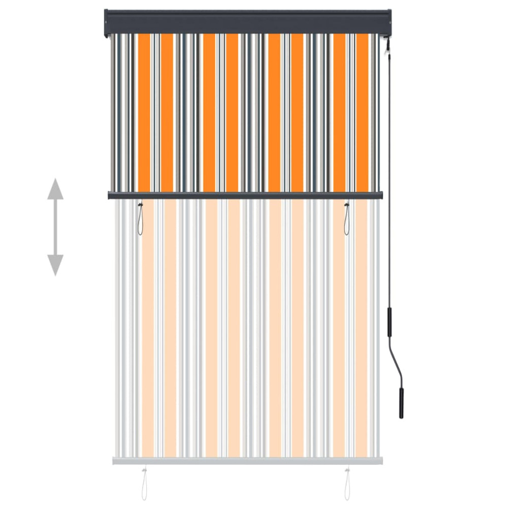 Produktbild för Rullgardin utomhus 100x250 cm gul och blå