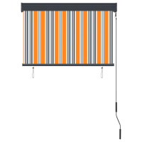 Produktbild för Rullgardin utomhus 100x250 cm gul och blå